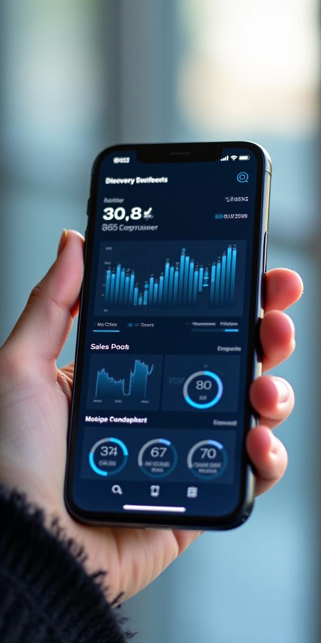 Responsive mobile view of sales KPI app