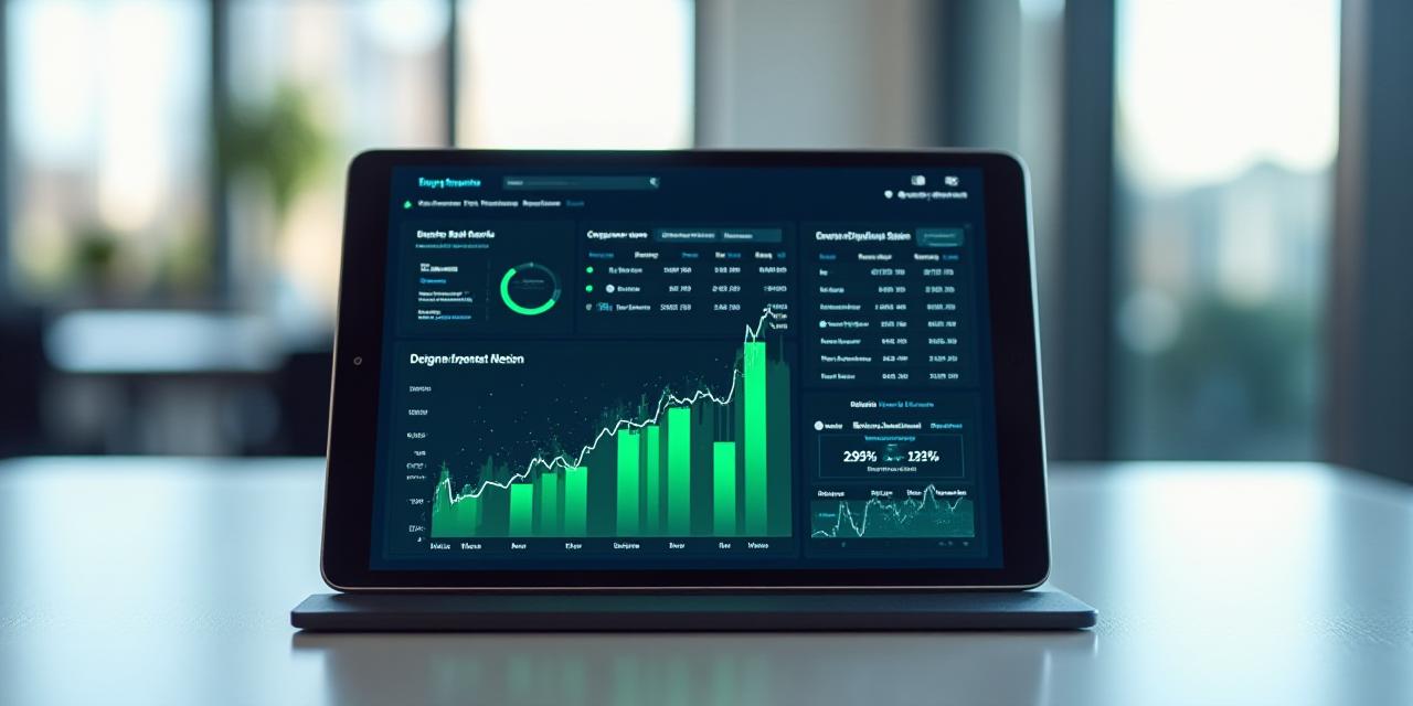 Data visualization dashboard showing upward revenue trends
